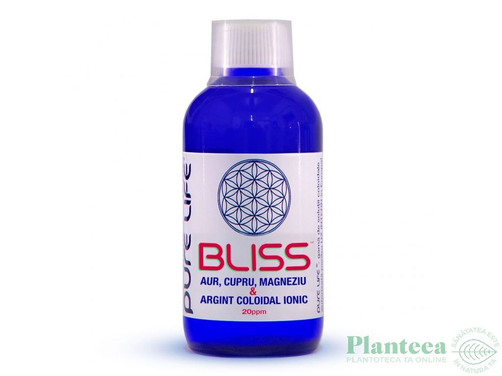 Aur cupru magneziu argint coloidal 20ppm Bliss 240ml - PURE LIFE