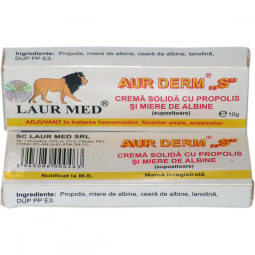 Supozitoare propolis miere Aur Derm S 10x1,5g - LAUR MED