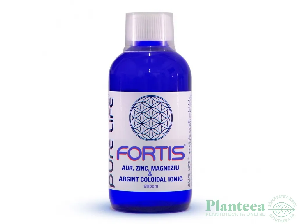 Aur zinc magneziu argint coloidal 20ppm Fortis 240ml - PURE LIFE