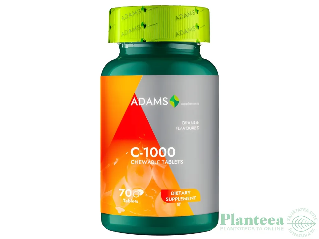 Vitamina C 1000mg portocale masticabile 70cp - ADAMS SUPPLEMENTS