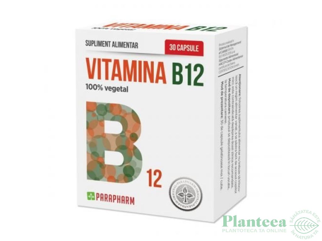 Vitamina B12 400mg cianocobalamina 30cps - PARAPHARM