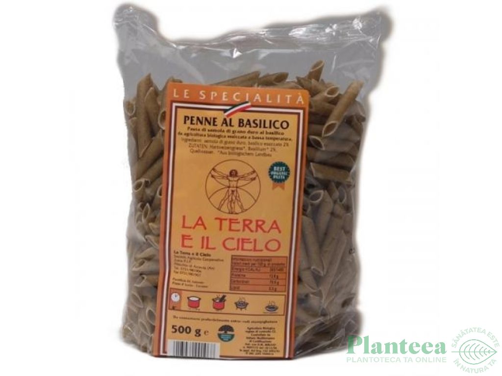 Paste penne grau busuioc 500g - LA TERRA E IL CIELO