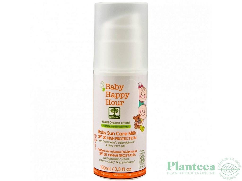 Lapte protectie solara bebe copii spf30 100ml - BIOSELECT NATURALS