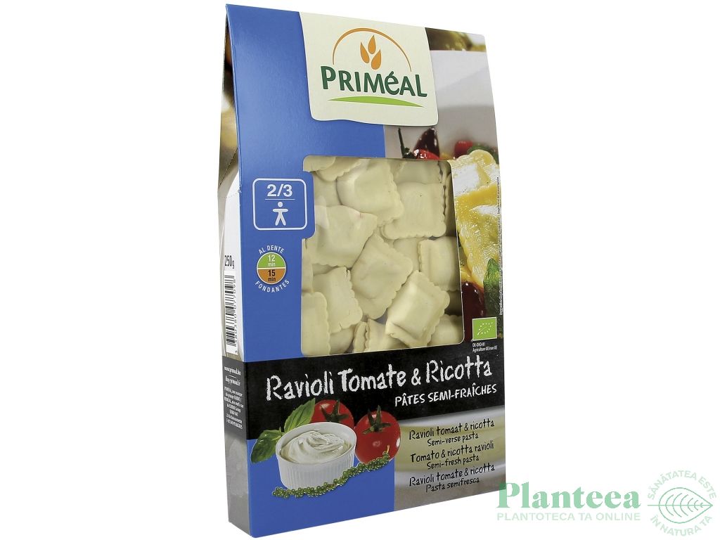 Paste ravioli grau rosii ricotta eco 250g - PRIMEAL