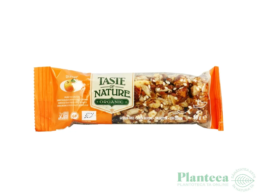 Baton vegan portocale 40g - TASTE OF NATURE