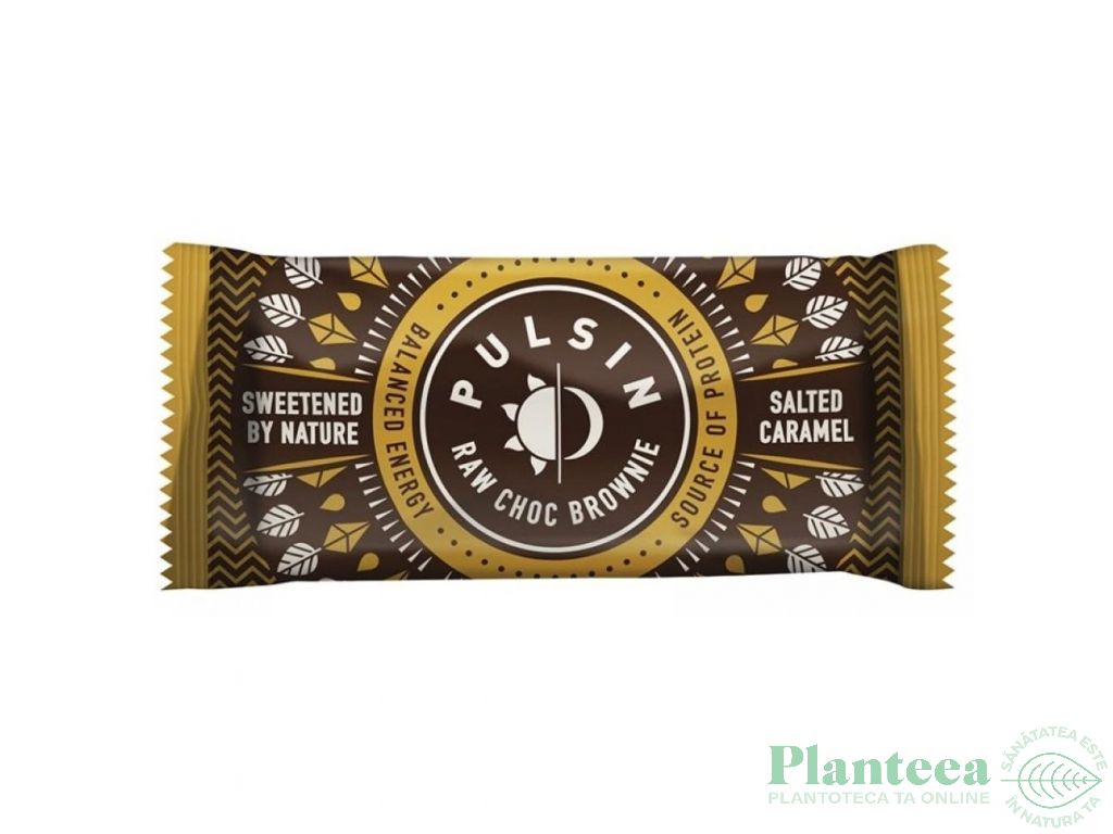 Baton ciocolata neagra arahide caramel sarat eco 50g - PULSIN