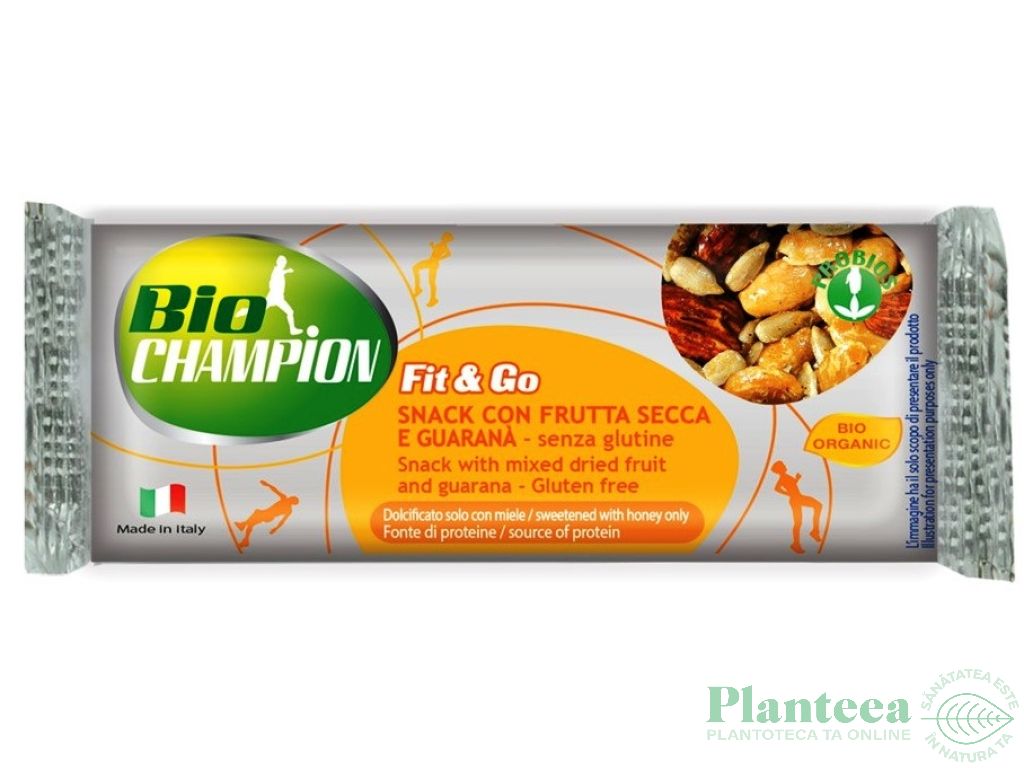 Baton energizant fructe uscate guarana Fit&Go eco 30g - PROBIOS