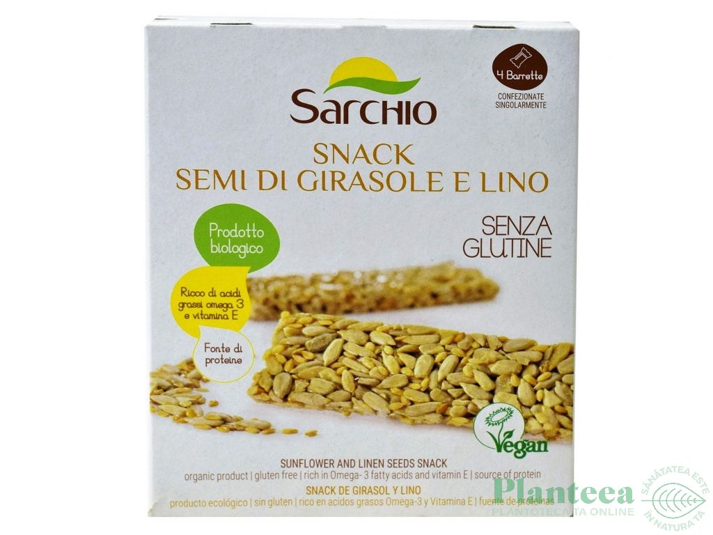 Baton seminte fl soarelui seminte in fara gluten eco 80g - SARCHIO