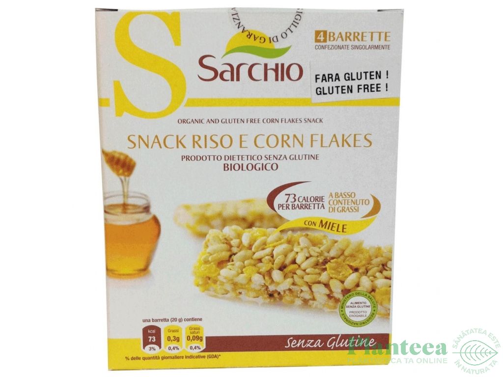 Baton orez fulgi porumb fara gluten eco 80g - SARCHIO