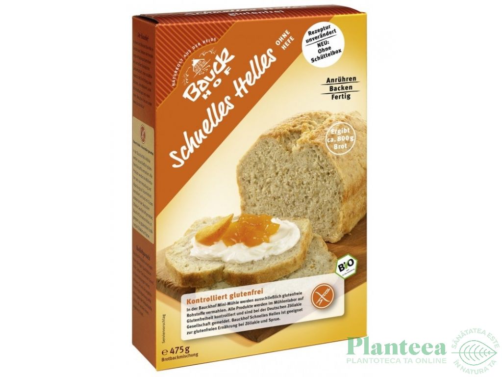 Premix paine alba fara gluten 475g - BAUCK HOF