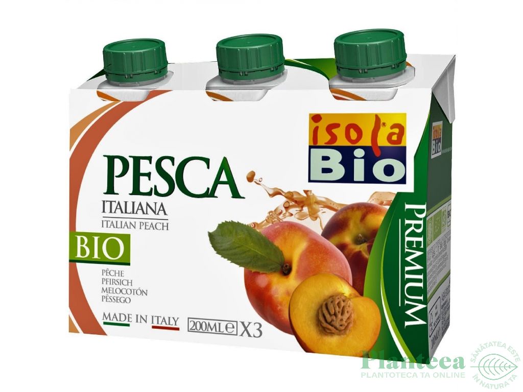 Nectar piersici premium eco 3x200ml - ISOLA BIO