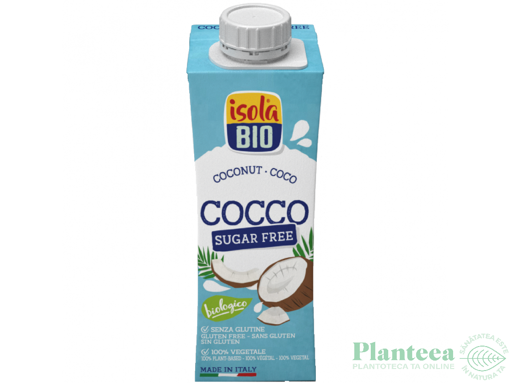 Lapte cocos simplu neindulcit eco 250ml - ISOLA BIO