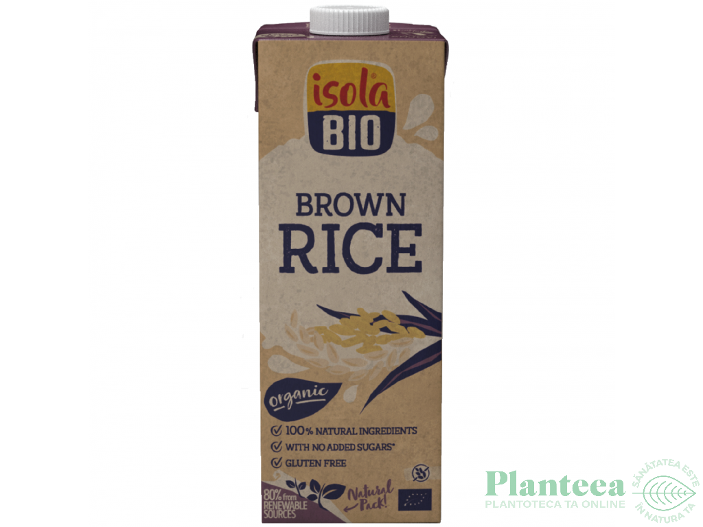 Lapte orez brun simplu eco 1L - ISOLA BIO