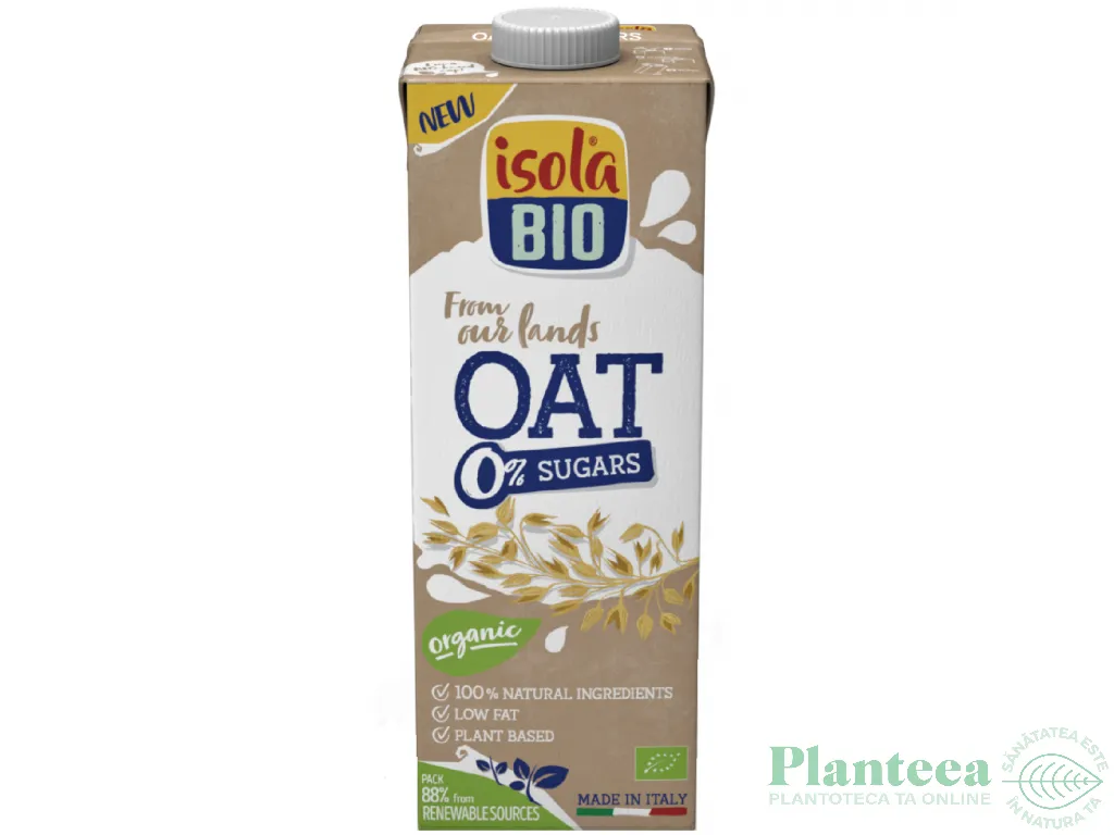 Lapte ovaz simplu neindulcit eco 1L - ISOLA BIO