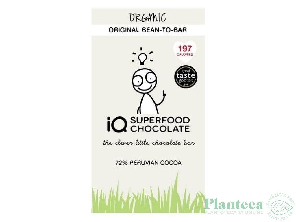 Ciocolata neagra 72% Original eco 35g - IQ CHOCOLATE