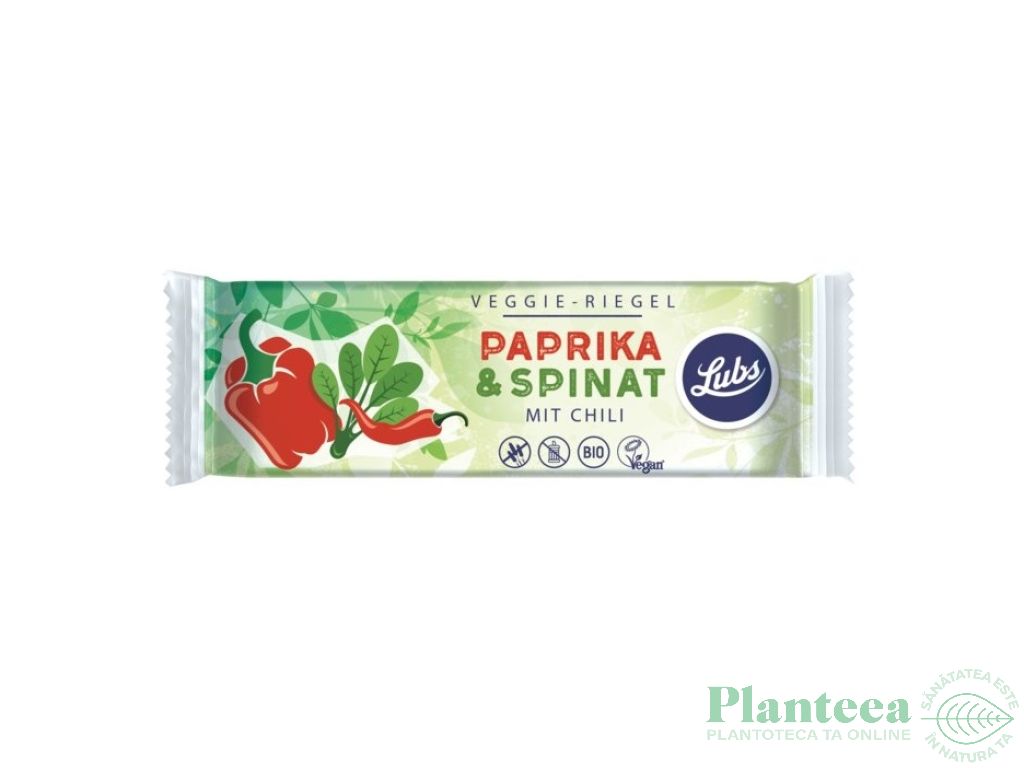 Baton vegetal fructe ardei spanac chilli fara gluten eco 30g - LUBS