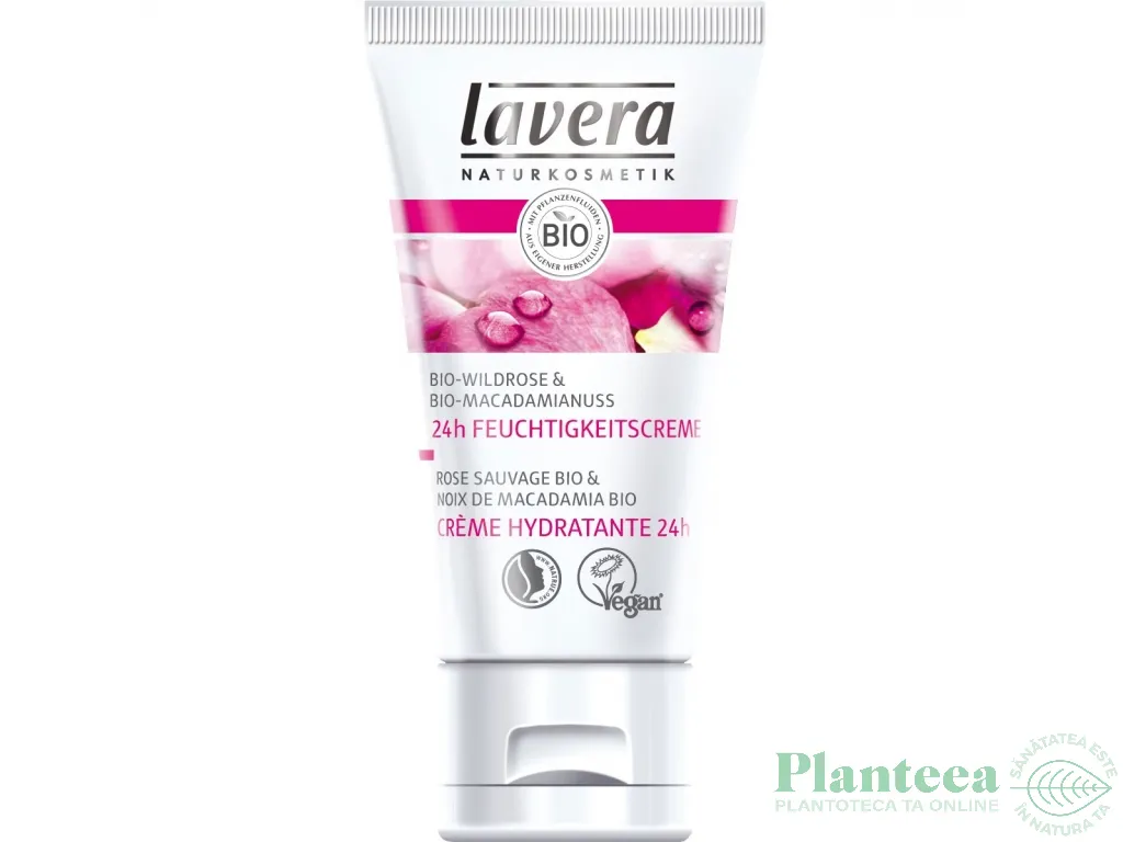 Crema ten hidratanta 24h trandafir salbatic 50ml - LAVERA
