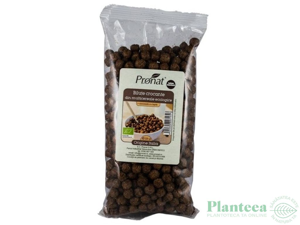 Bilute crocante multicereale ciocolata lapte eco 125g - PRONAT