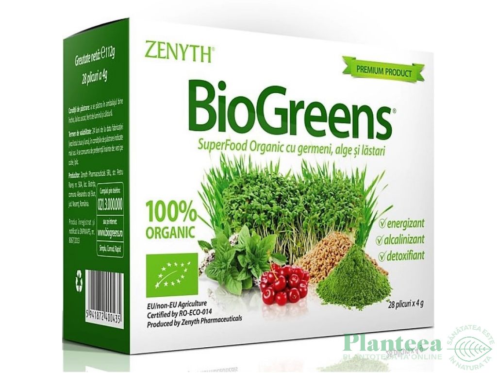 BioGreens plicuri 28x4g - ZENYTH