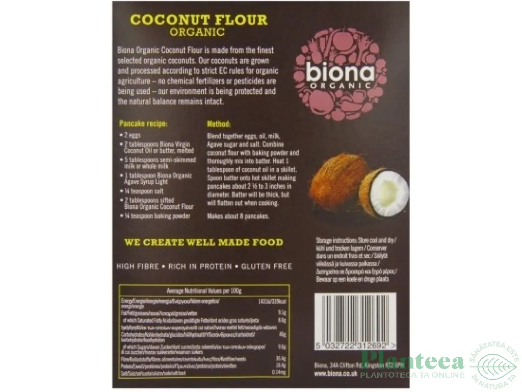 Faina cocos 500g - BIONA