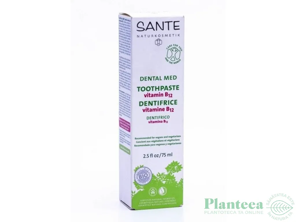 Pasta dinti vitamina B12 75ml - SANTE