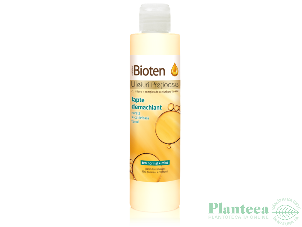 Lapte demachiant ten normal/mixt miere uleiuri pretioase Bioten 200ml - ELMIPLANT