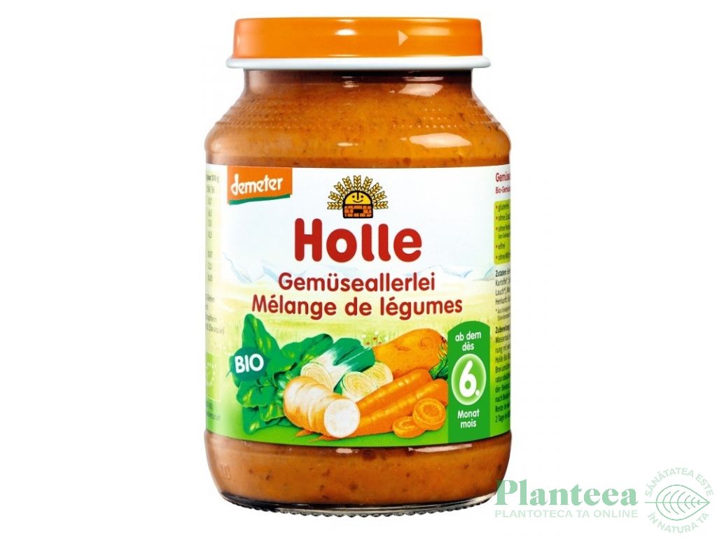 Piure mix legume bebe +6luni eco 190g - HOLLE