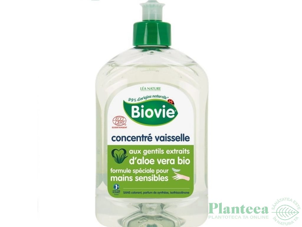 Detergent lichid vase aloe vera {m} 500ml - BIOVIE
