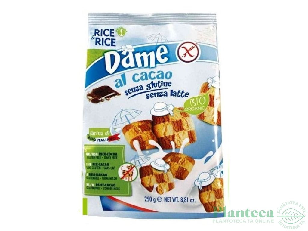 Biscuiti dame orez cacao fara gluten fara lapte eco 250g - PROBIOS