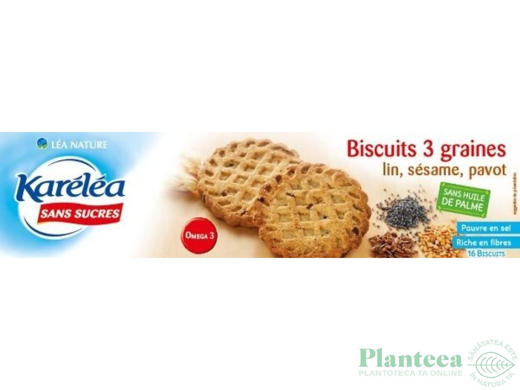 Biscuiti 3cereale seminte 132g - KARELEA