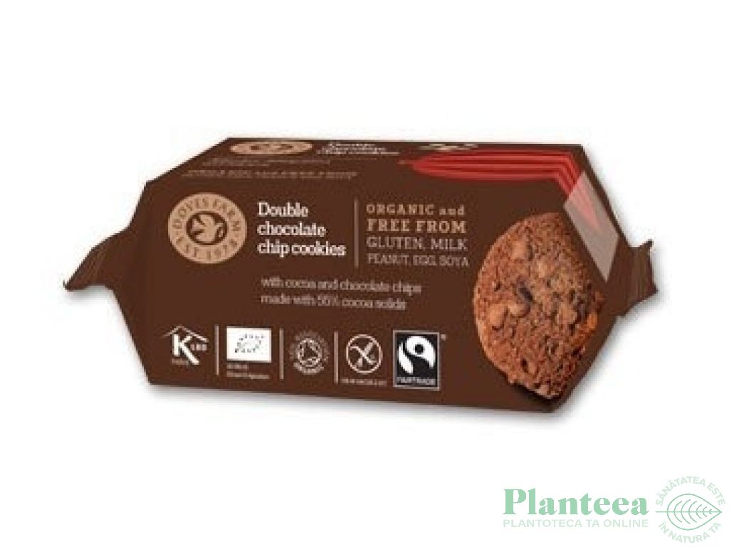 Biscuiti ciocolata dubla fara gluten 180g - DOVES FARM