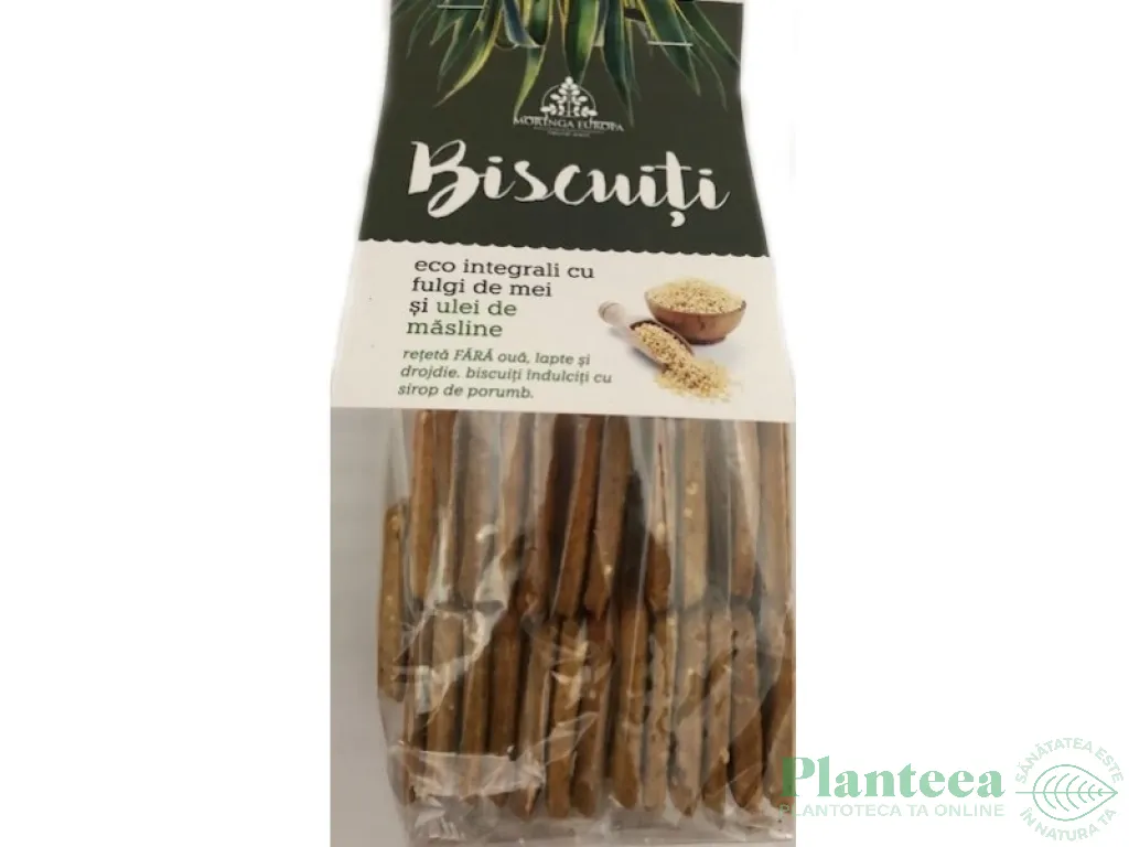 Biscuiti grau integral fulgi mei ulei masline eco 250g - MORINGA EUR
