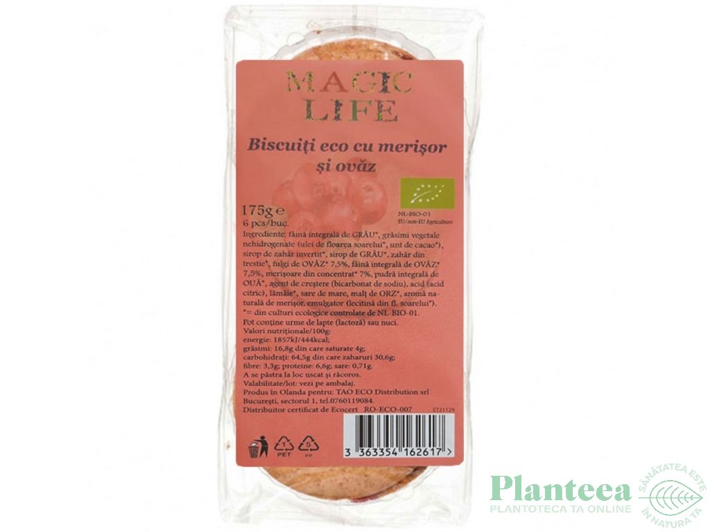 Biscuiti merisor ovaz bio 175g - MAGIC LIFE