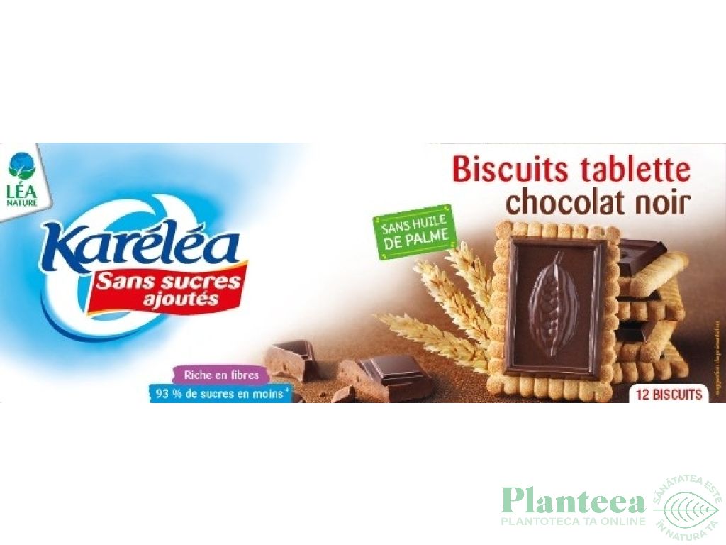 Biscuiti tableta ciocolata neagra fara zahar 150g - KARELEA