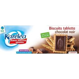 Biscuiti tableta ciocolata neagra fara zahar 150g - KARELEA