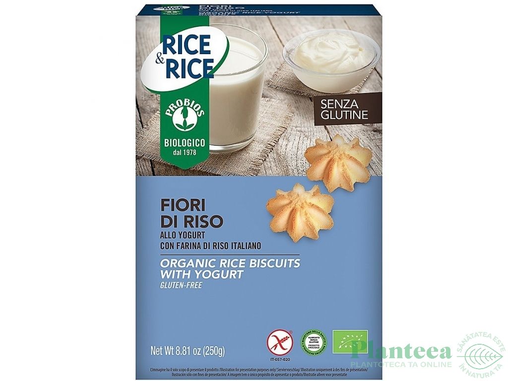 Biscuiti flori orez iaurt fara gluten eco 250g - PROBIOS