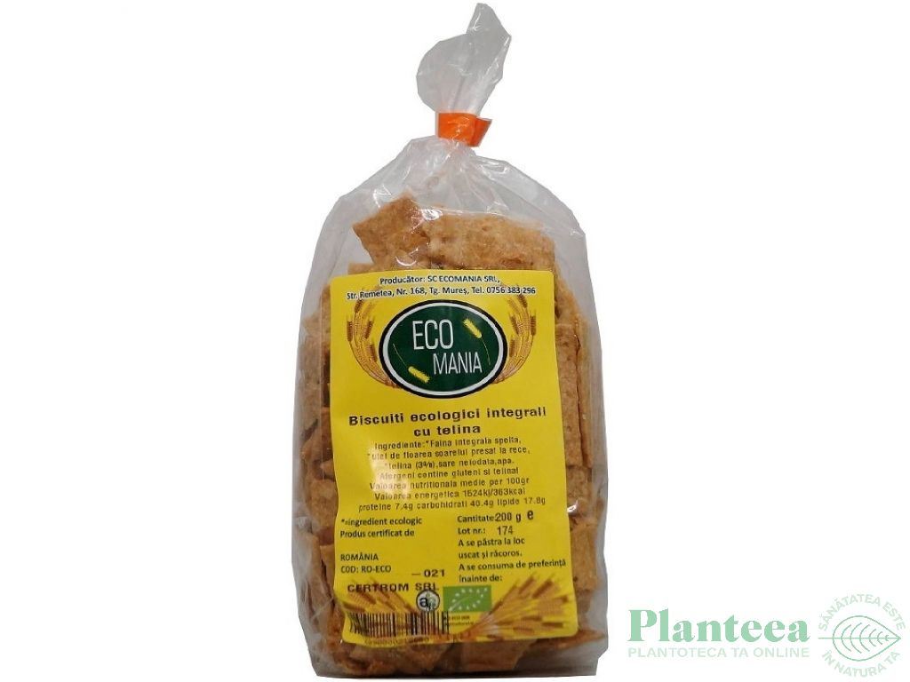 Biscuiti integrali telina eco 200g - ECOMANIA