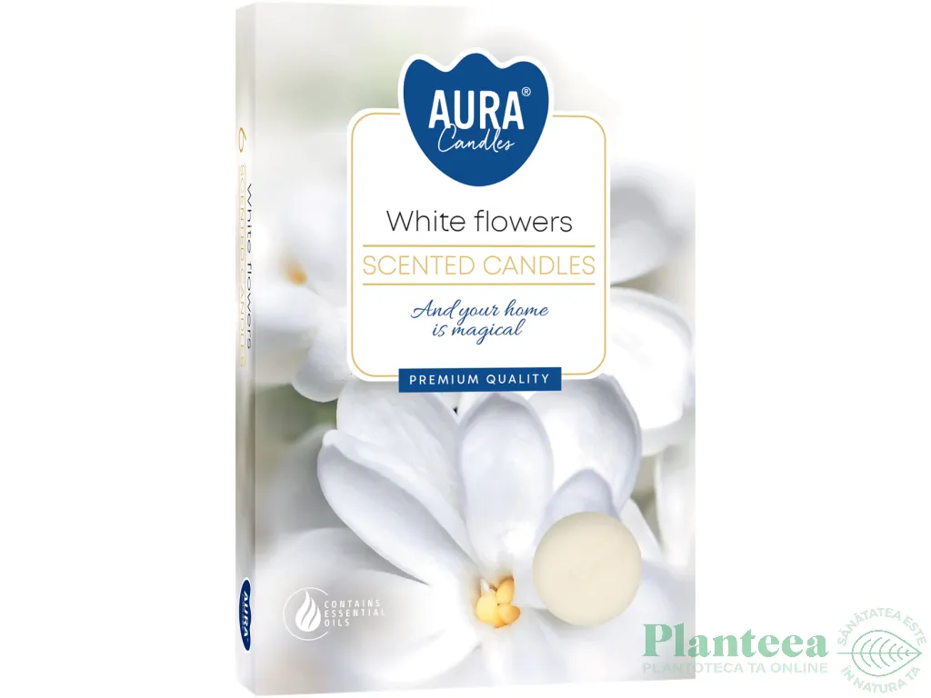 Lumanari pastila parfumate 4h white flower 6b - AURA