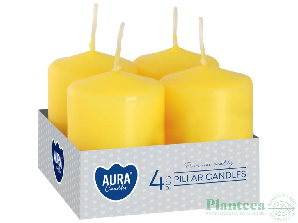 Lumanari ornamentale stalp 7h galben 4b - AURA