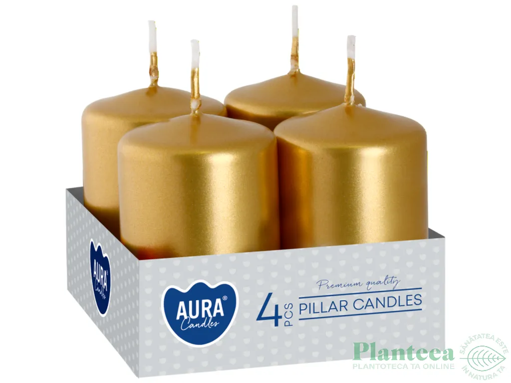 Lumanari ornamentale stalp 7h auriu 4b - AURA
