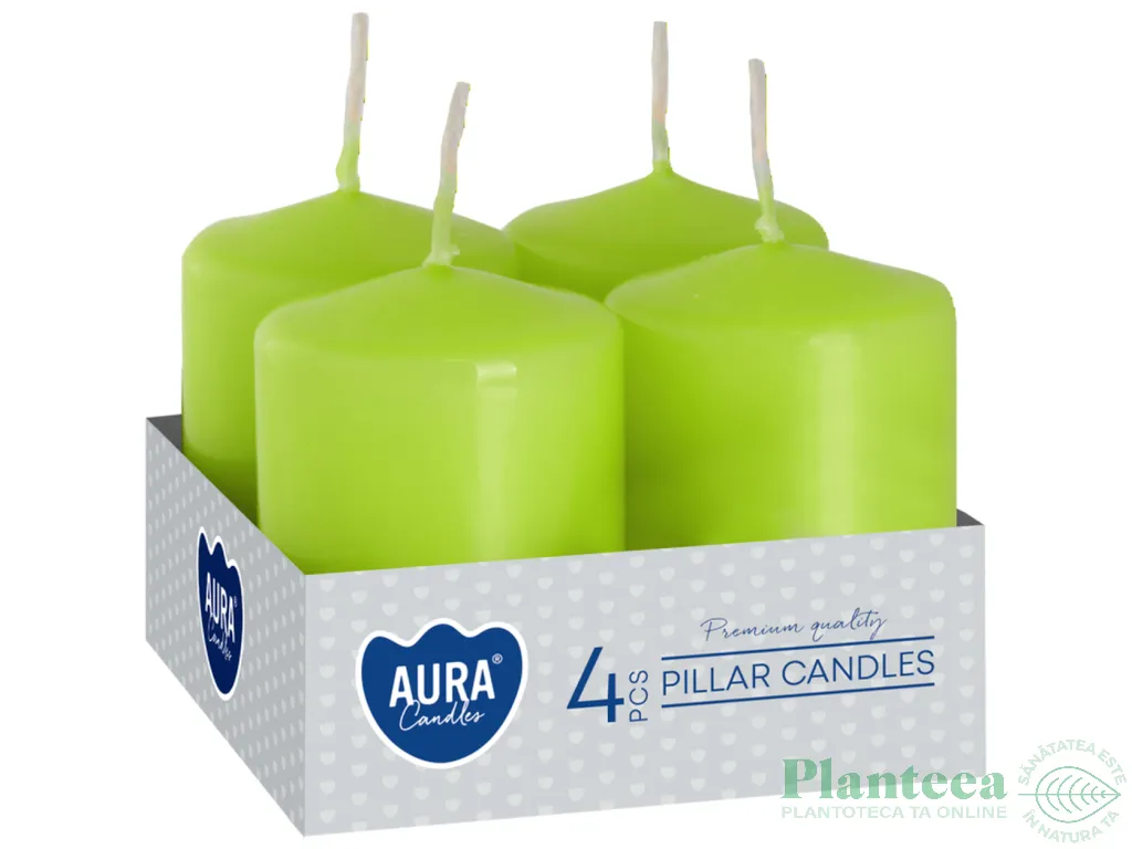 Lumanari ornamentale stalp 7h verde mar 4b - AURA