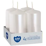 Lumanari ornamentale stalp 9h alb perlat 4b - BISPOL