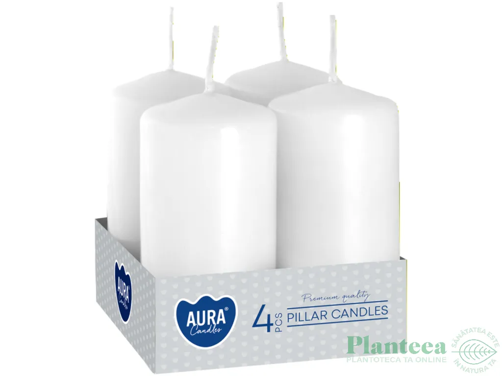 Lumanari ornamentale stalp 9h alb 4b - AURA
