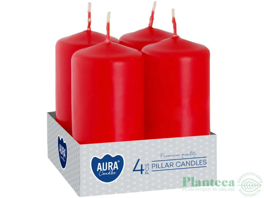 Lumanari ornamentale stalp 9h rosu 4b - AURA
