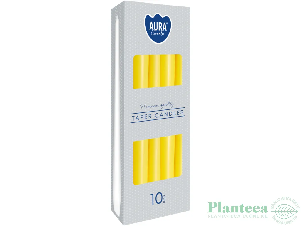 Lumanari ornamentale conice 7h galben 10b - AURA