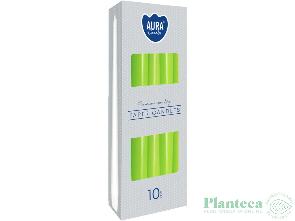 Lumanari ornamentale conice 7h verde mar 10b - AURA