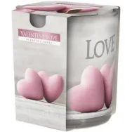 Lumanare parfumata pahar imprimat 22h valentine love 100g - AURA