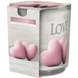 Lumanare parfumata pahar imprimat 22h valentine love 100g - AURA