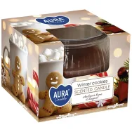 Lumanare parfumata pahar 18h Winter cookies 80g - AURA