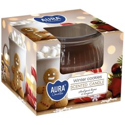Lumanare parfumata pahar 18h Winter cookies 80g - AURA